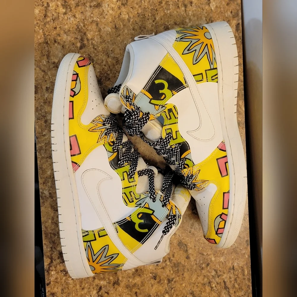 Nike Dunk High Premium SB QS 'De La Soul' 748751-177 Size 9 Mens White/Firefly - Picture 3 of 8